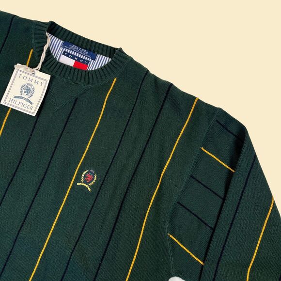 Vintage 90s/Y2K Tommy Hilfiger XL green sweater, new old stock (w/ tags) - Picture 7 of 10